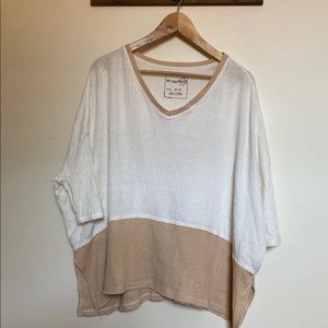 Free People Quarter Sleeve Waffle Tunic XS